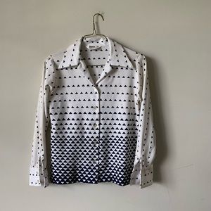 Vintage 60s 70s pointy collar geometric shirt (j)